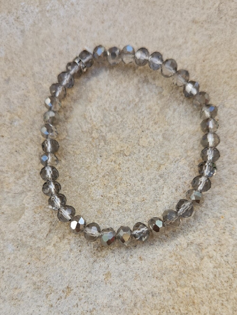 Beaded Elephant Charm Bracelet Set Rhinestone Spacers Silver Neutral Tones - Picture 8 of 12
